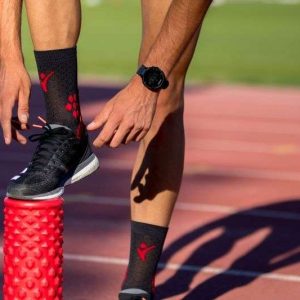 Alternative view of Sporta kompresijas zeķes - antracīta sarkanas