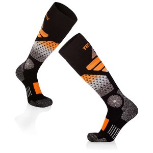 Slēpošanas zeķes Performance - melnas-oranžas